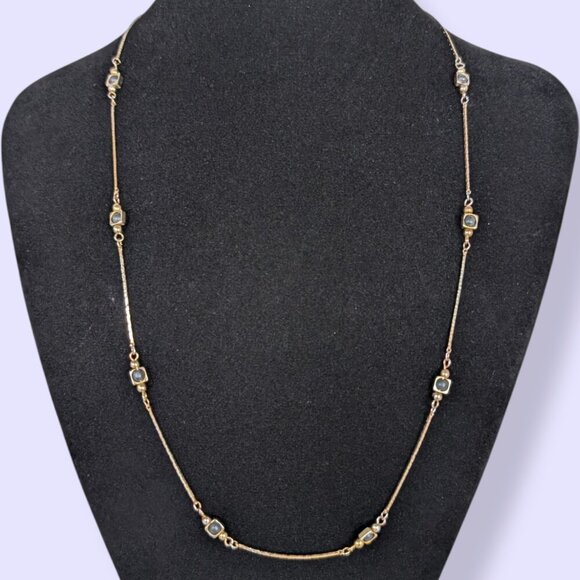 (2/$20) Vintage Black Ball Accented Chain Necklace - Picture 2 of 6